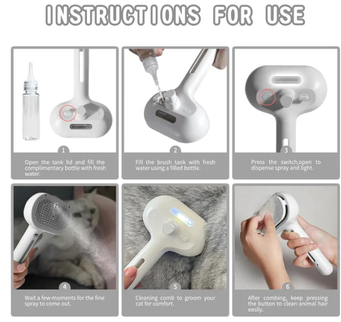 Paw Central™ Steam Pet Hair Brush